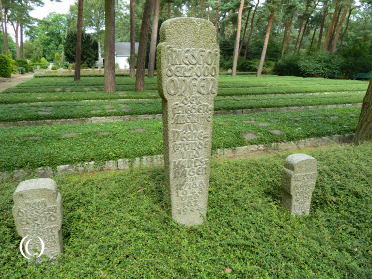 A memorial stone inscription commemorating the 2000 victims of the Peenemünde and Karlshagen air raids in Peenemünde, Mecklenburg-Vorpommern, Germany