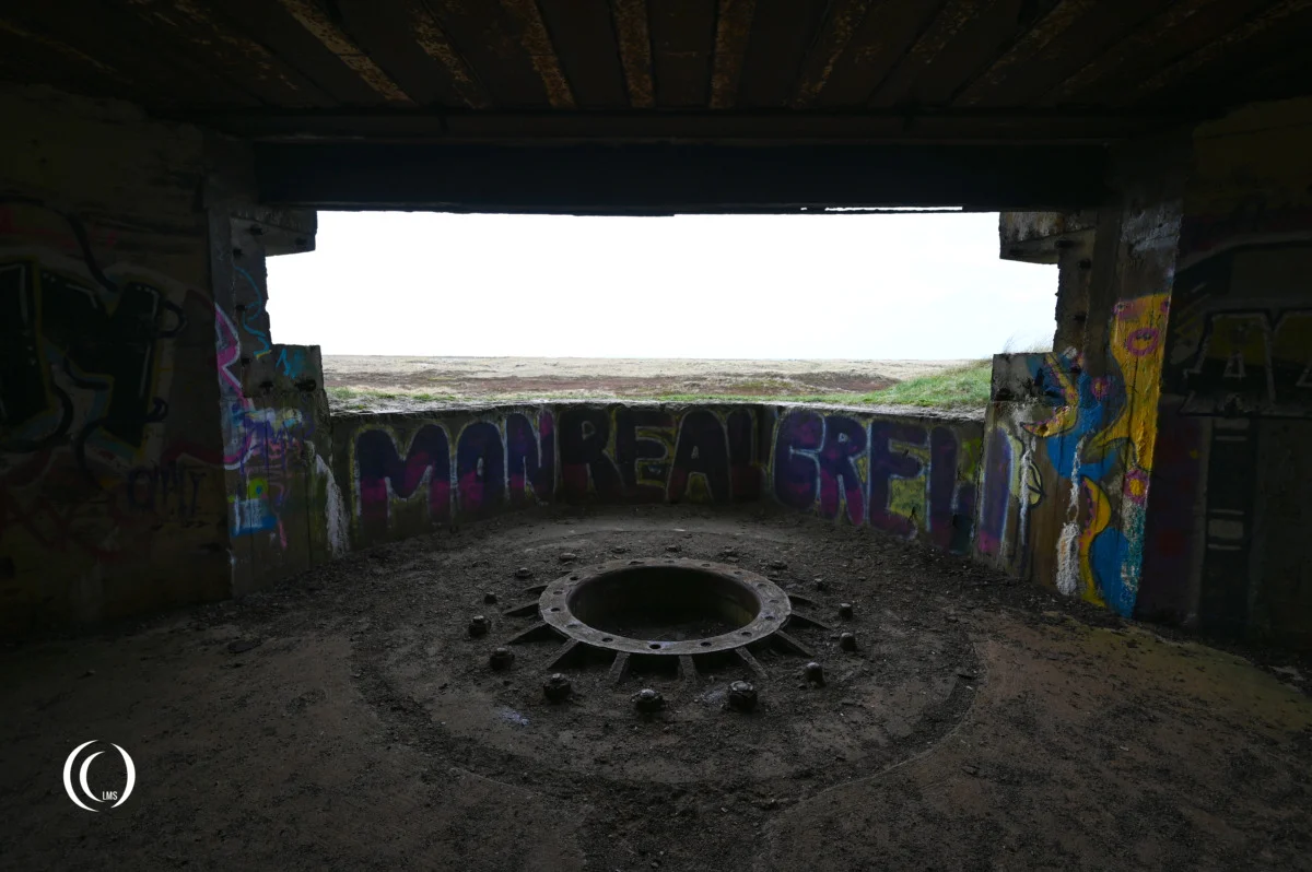 Inside M 270 gun casemate of Marine Küstenbatterie Hanstholm I in Denmark