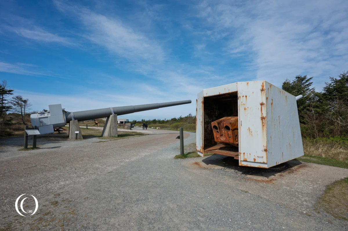 15 cm SK C/28 and 38 cm SK C/34 naval guns at Bunkermuseum Hanstholm