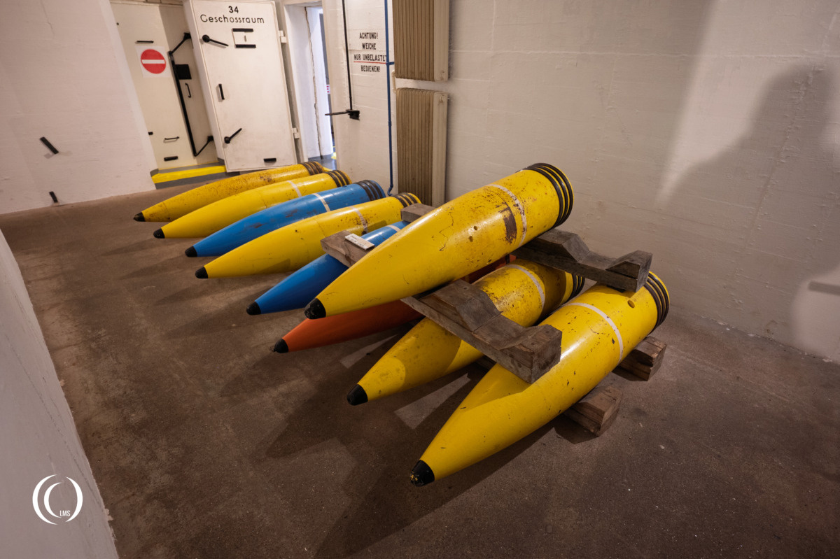 Battery Hanstholm II Geschutz 3 bunker ammunition store with 38 cm shells