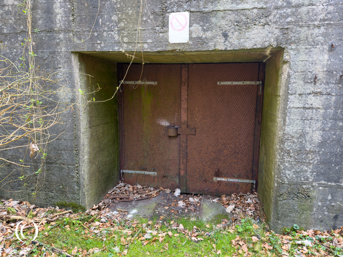 Entrance doors of the type S 468 ammunition storage bunker of Coastal Battery Hanstholm II in Denmark