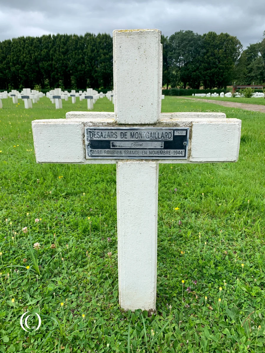 Headstone of Colonel Desazars de Montgaillard in Rougemont Cemetery