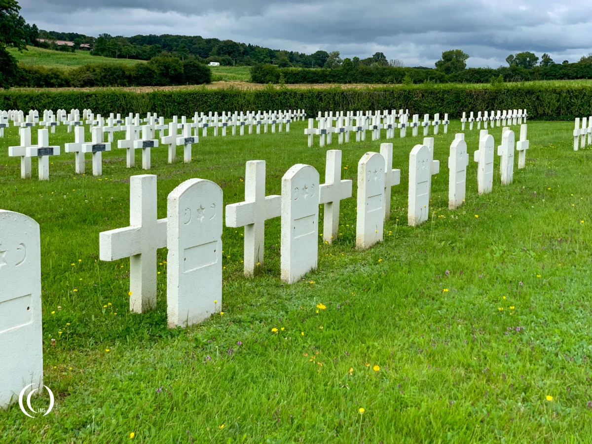 Headstones at National Necropolis of Rougemont, Doubs, France