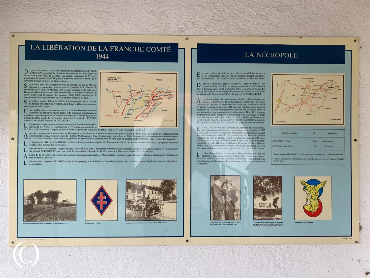Information sign about the liberation of Franche-Comté in 1944