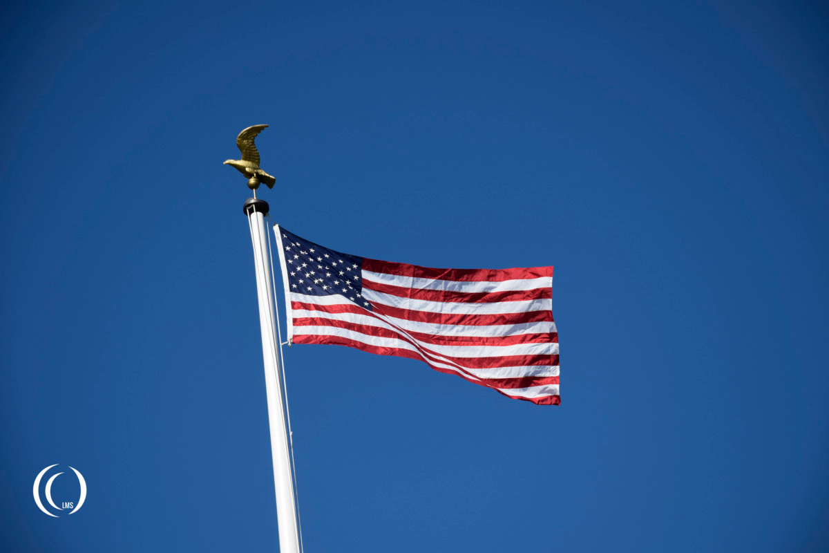Stars and Stripes at the Ardennes American Cemetery and Memorial