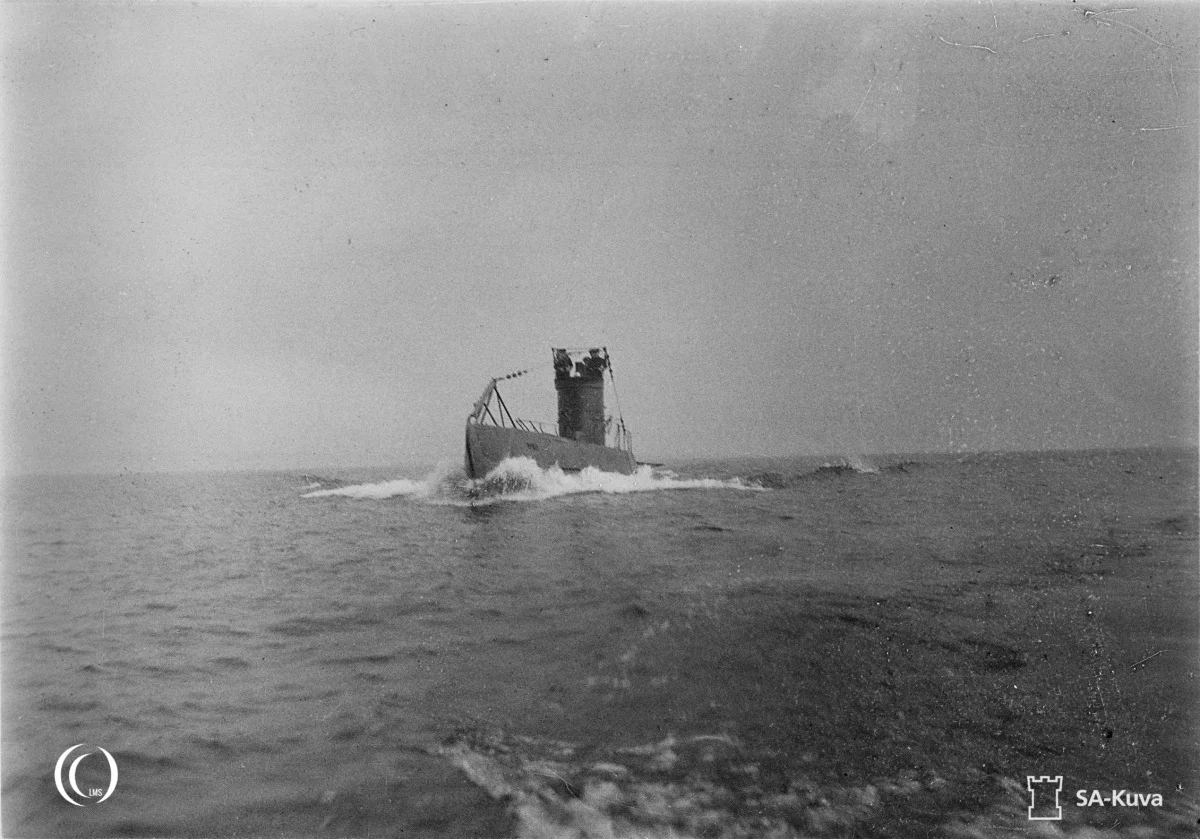 Finnish Submarine Vesikko underway in the 1930s