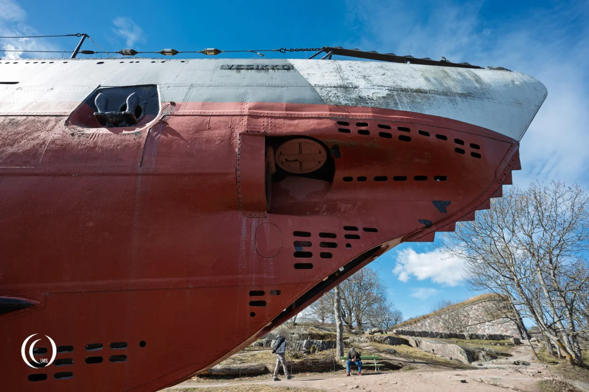 View of the starboard side of the bow of Vesikko