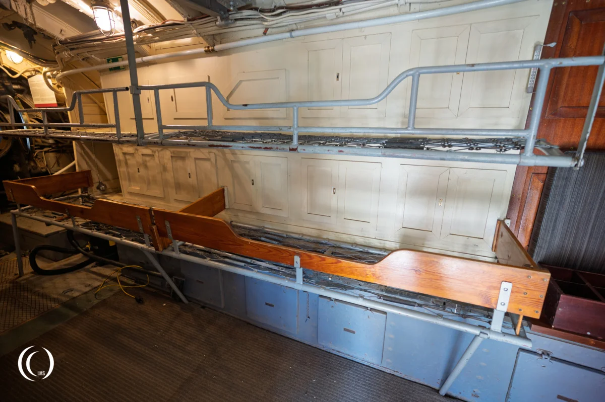 Crew sleeping quarters in the bow section