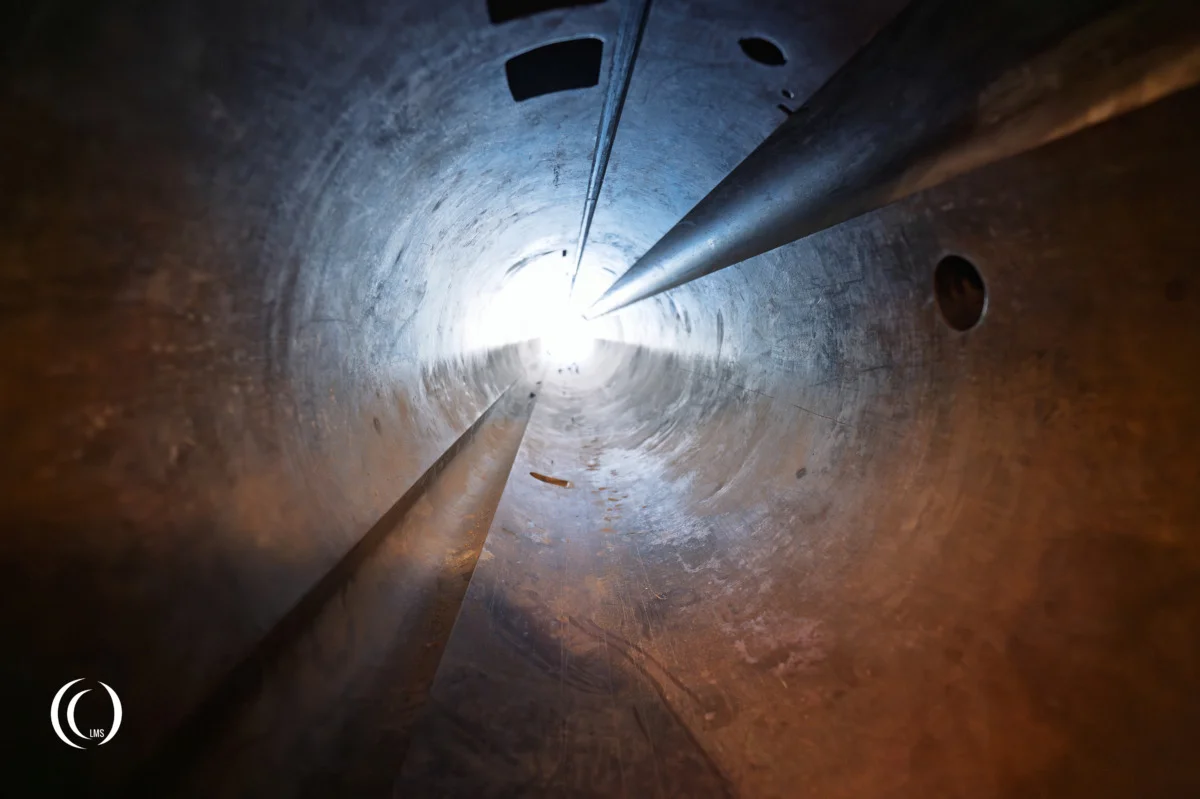 View inside a torpedo tube of submarine Vesikko