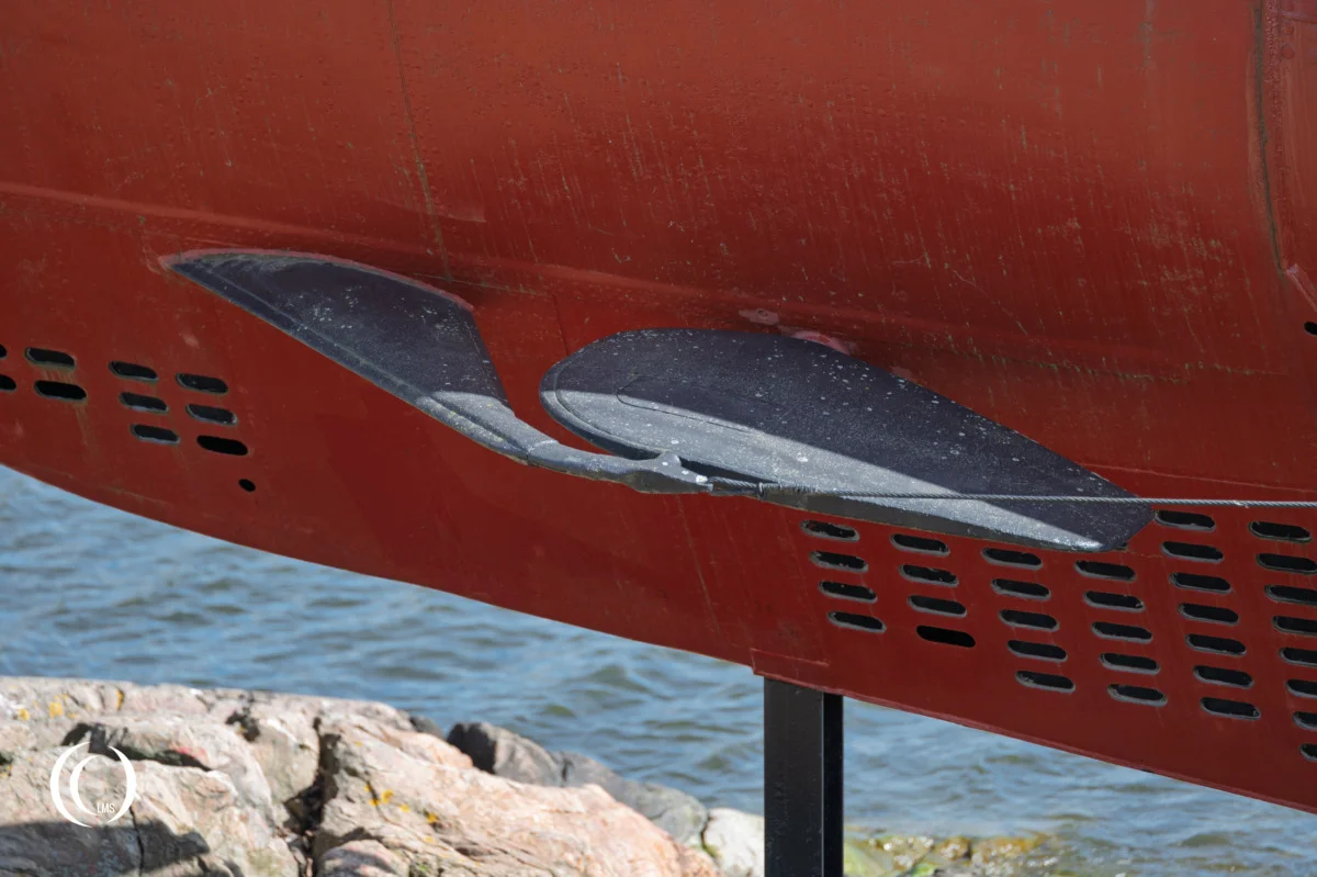 Port side forward rudder at the bow of Vesikko