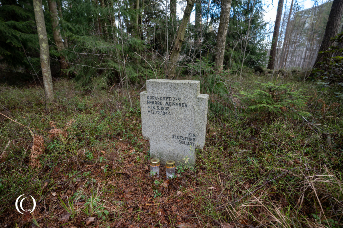The grave of Korvetten Kapitän Erhard Meissner at the German War Cemetery Helsinki-Honkanummi in Finland
