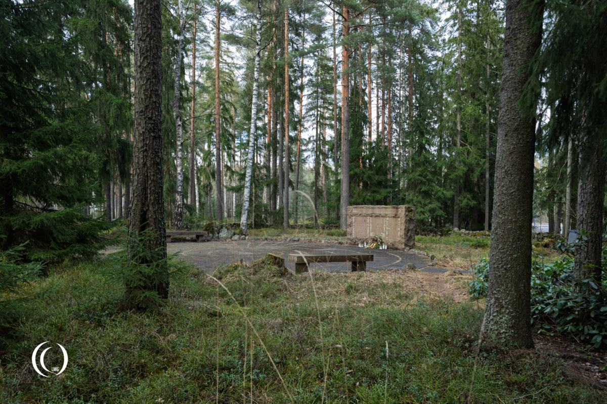 Memorial square at the German War Cemetery Helsinki-Honkanummi in Finland
