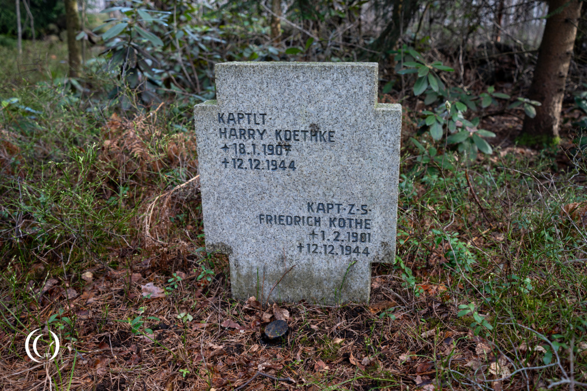 The grave of Captain Friedrich Kothe of German Destroyer Z35 at German War Cemetery Helsinki-Honkanummi in Finland