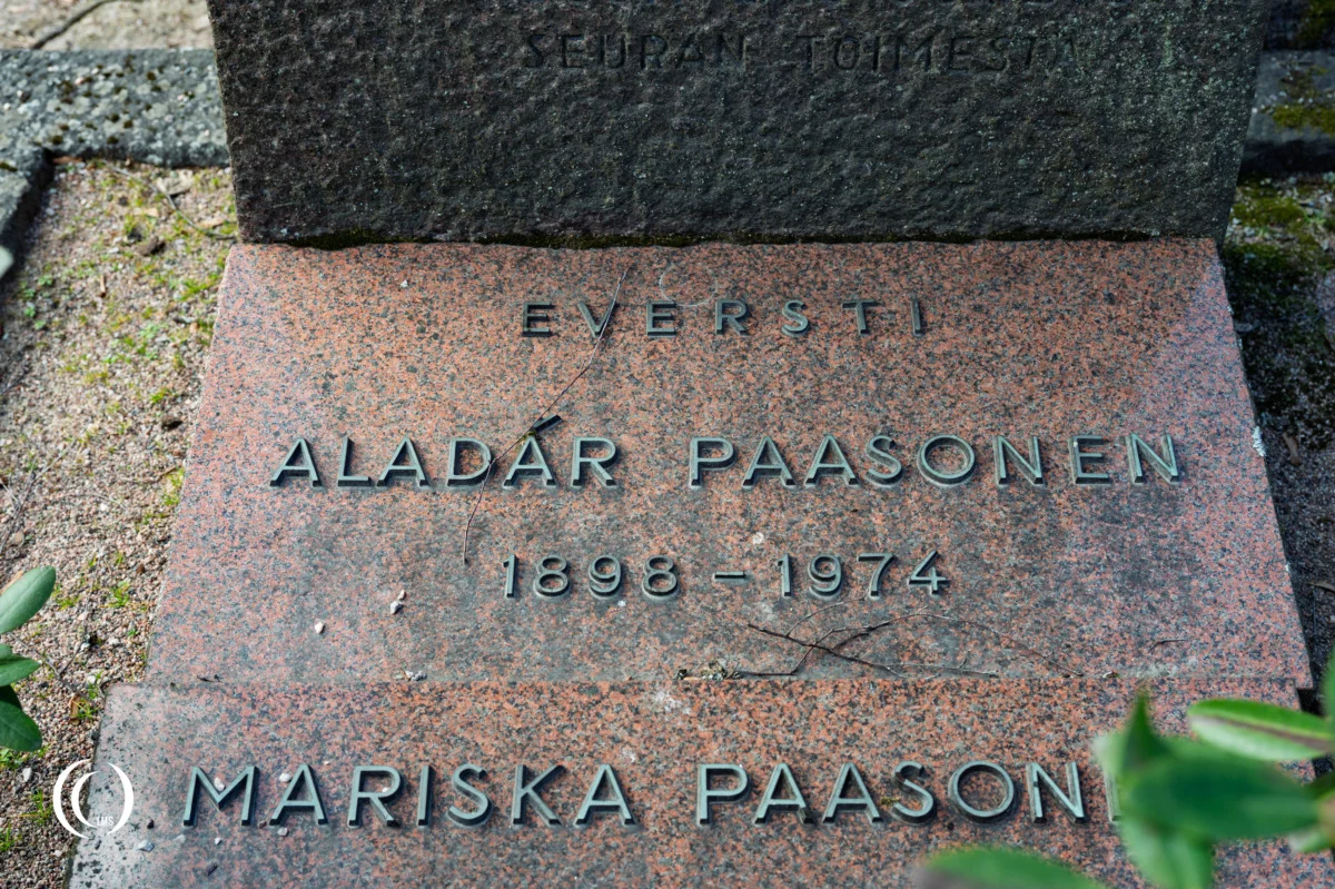 The grave of Aladár Paasonen at Hietaniemi Cemetery in Helsinki, Finland
