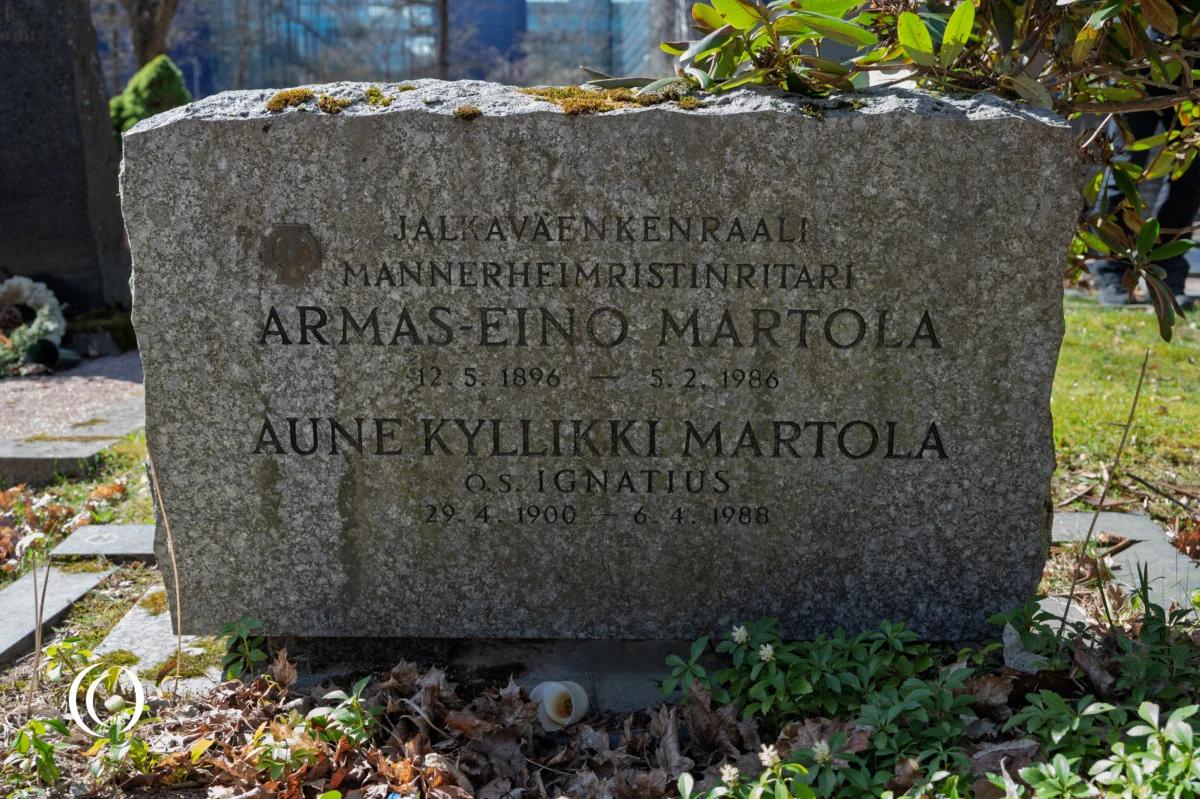 The Grave of General of Infantry Armas-Eino Martola at Hietaniemi Cemetery in Helsinki, Finland