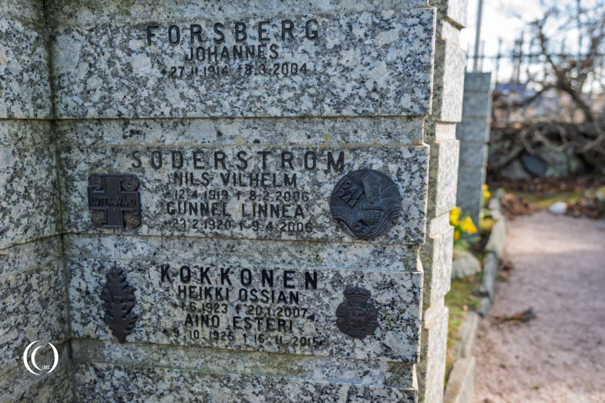 Graves at the Veterans Grove of Hietaniemi Cemetery in Helsinki, Finland