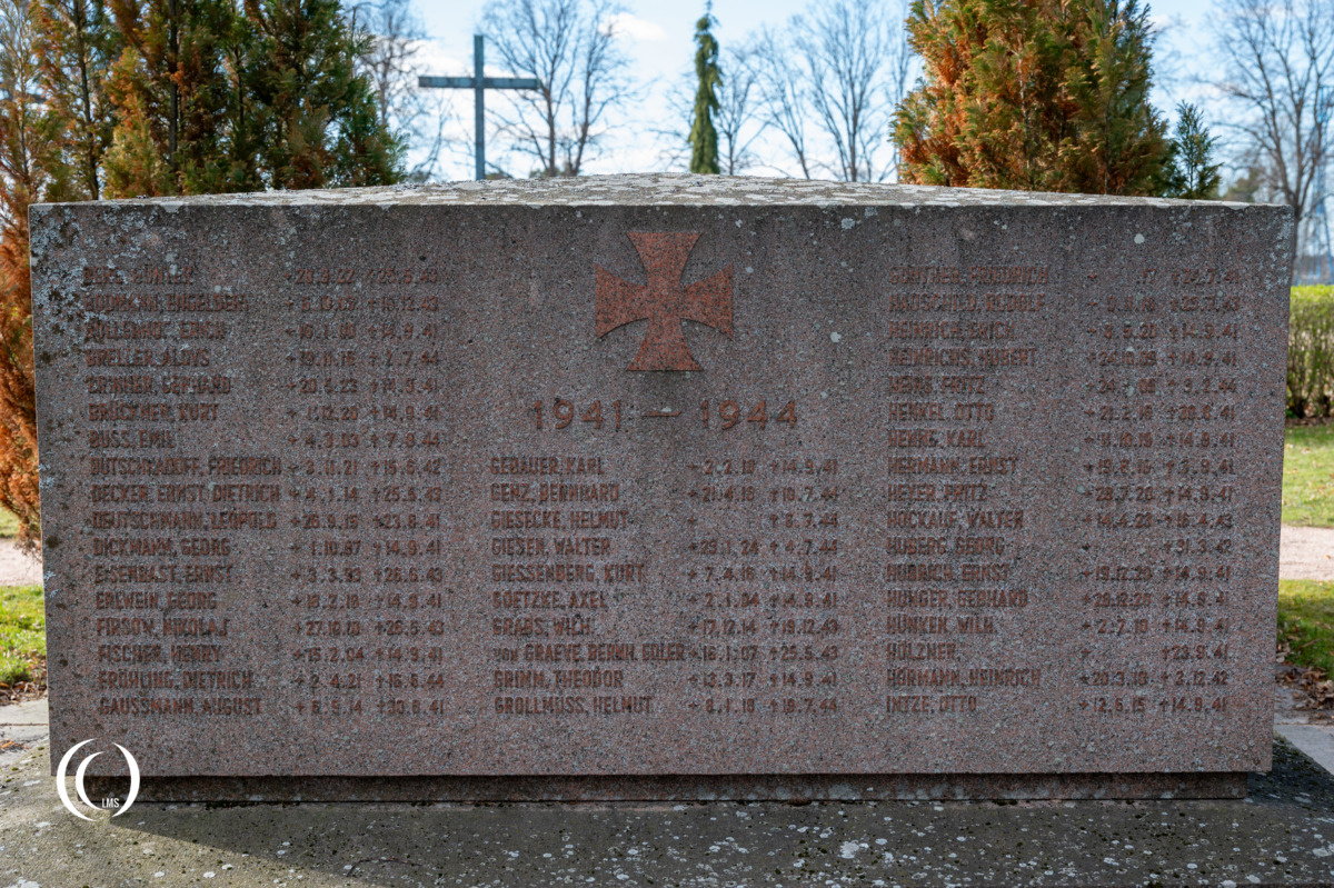 Names of German fallen at Hietaniemi War Cemetery in Helsinki, Finland