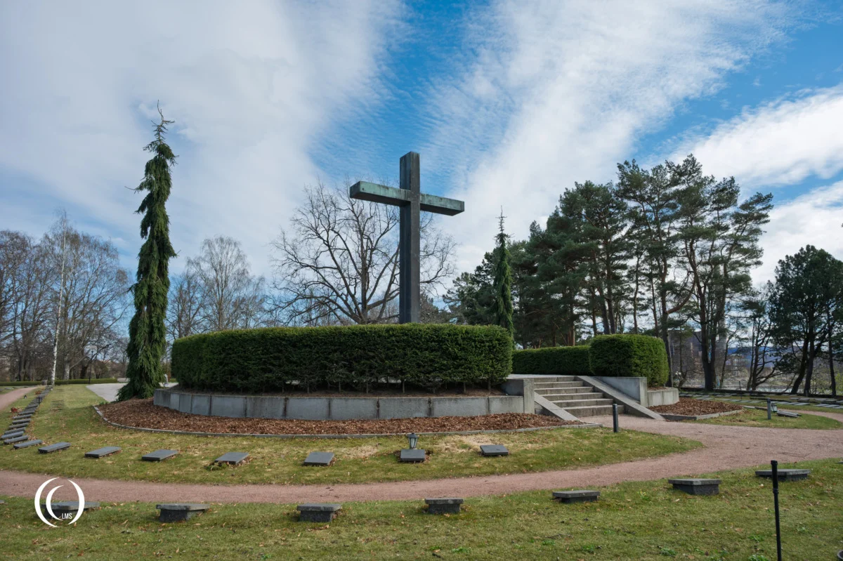 The Heroes Cross at Hietaniemi War Cemetery in Helsinki, Finland