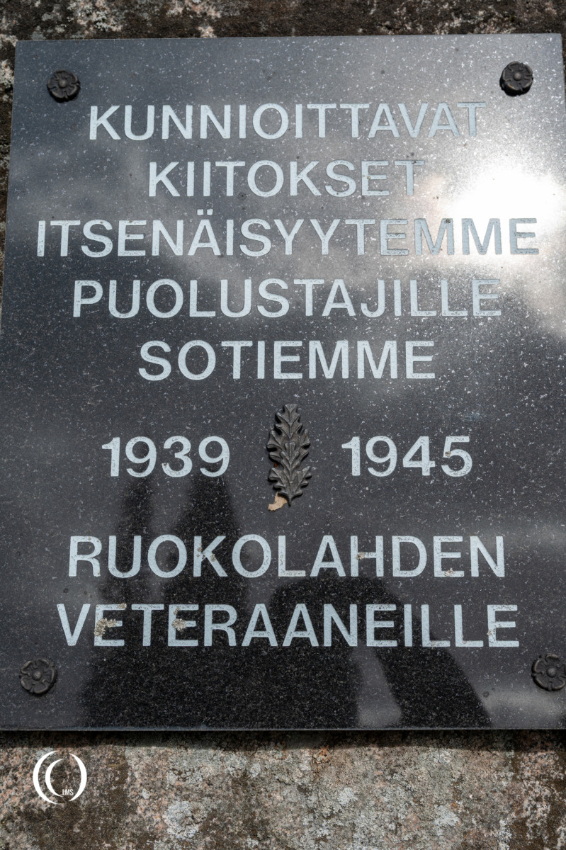 The text on the Ruokolahti veterans memorial 1939-1945 in Finland