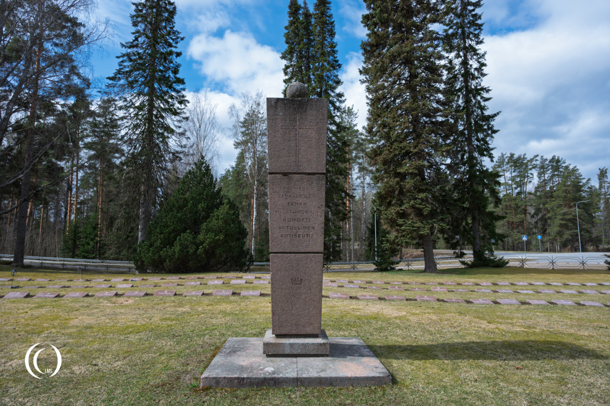 Memorial stone for the fallen of the Continuation War at Ruokolahti in Finland