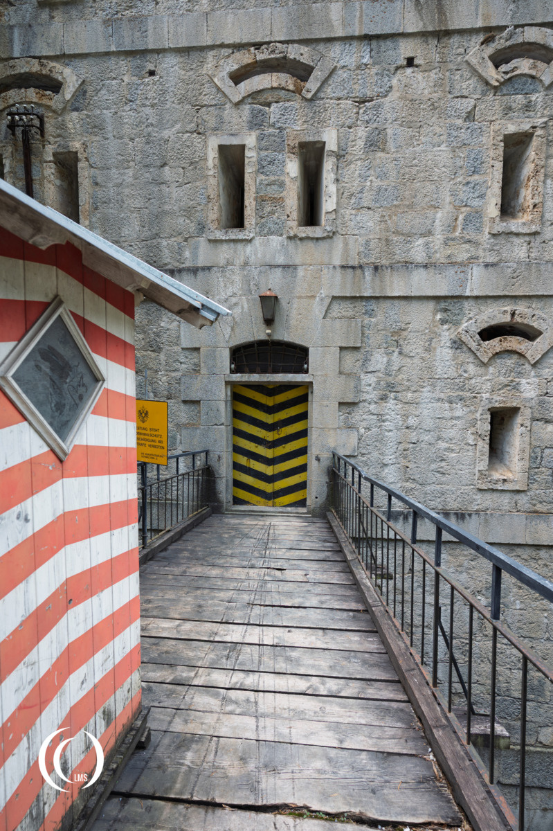 Entrance of Festung Nauders in Tyrol, Austria