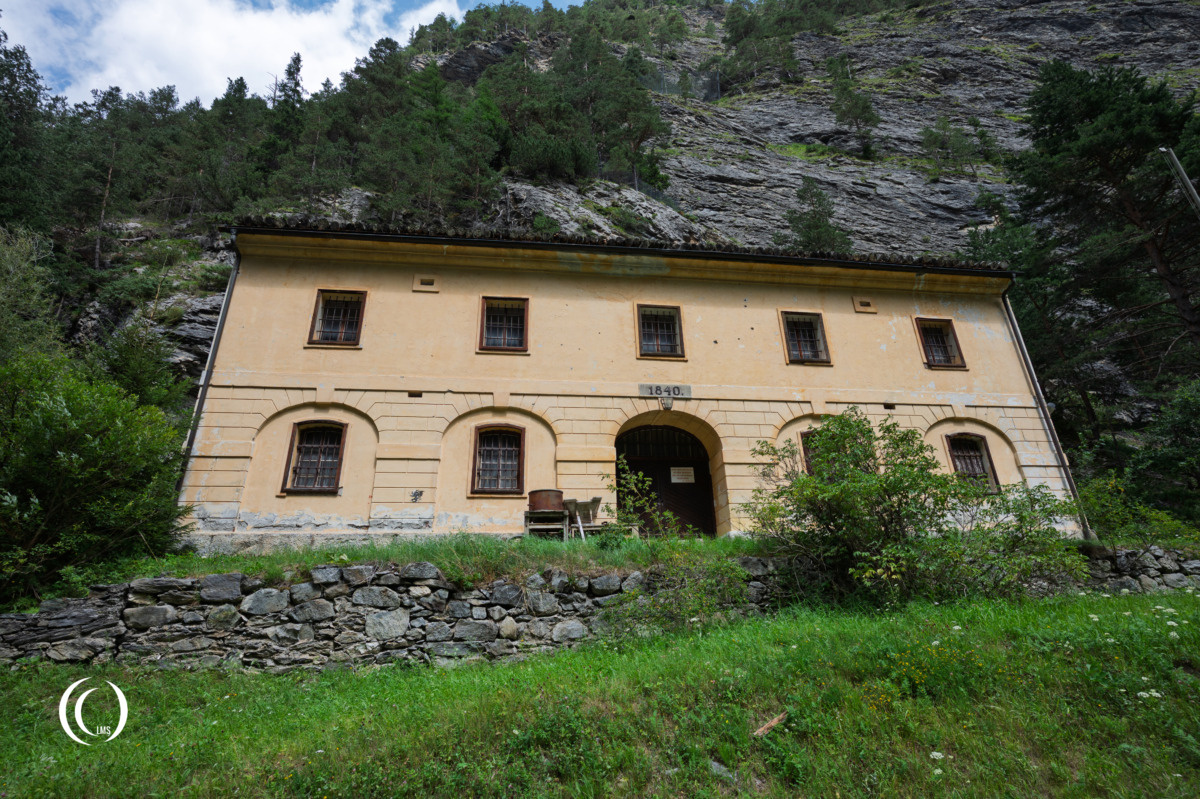 Facade of the peace-time barracks of Festung Nauders in Tyrol, Austria