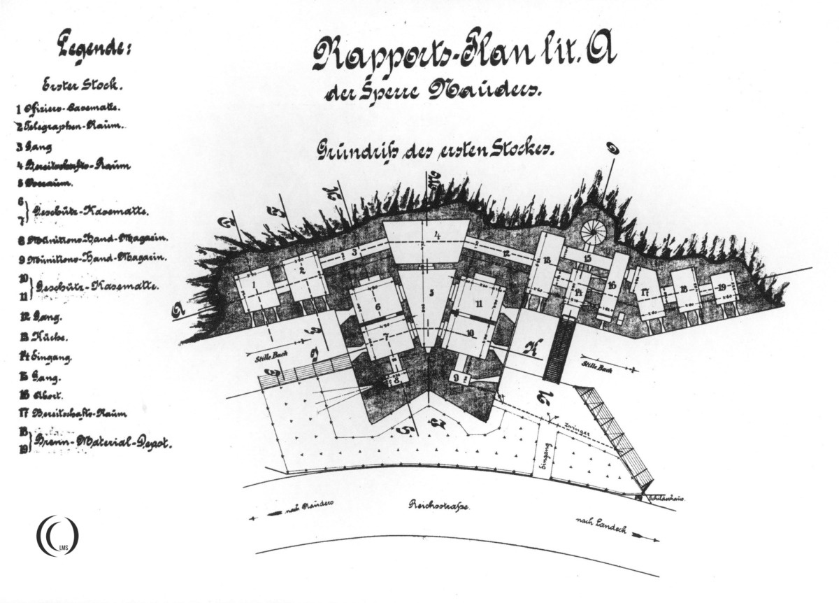 Plan of 1st floor of Fortress Nauders in Tyrol, Austria
