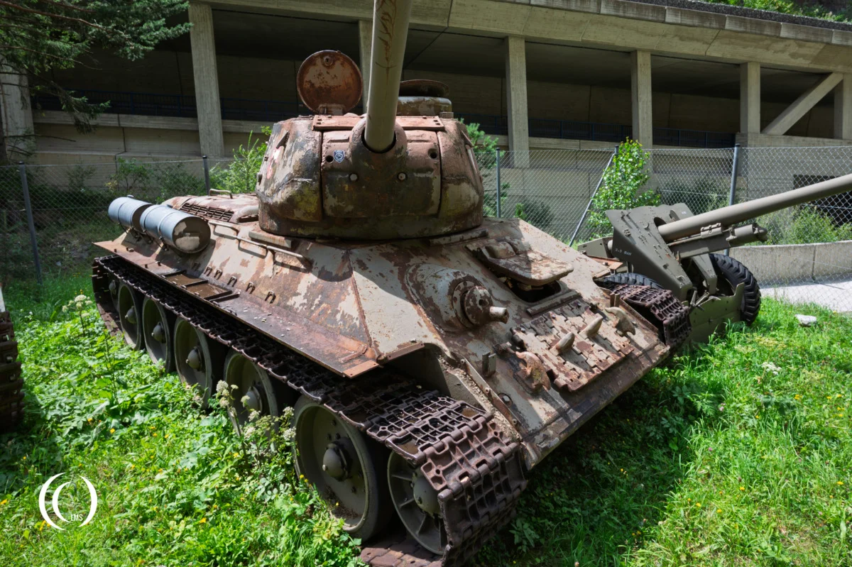 Russian T34/85 tank at Panzermuseum Festung Nauders in Austria