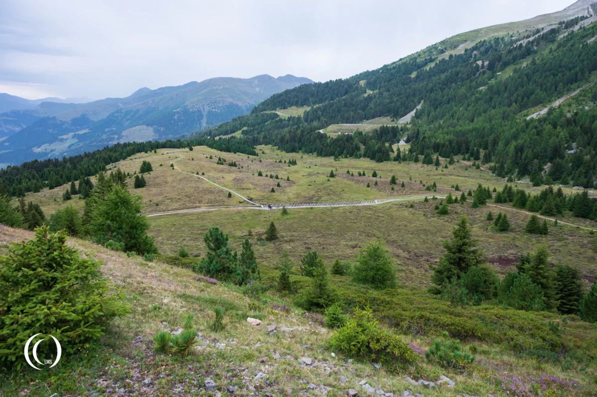 View of the Pian dei Morti anti-tank barrier seen from bunker (Opera) VI in Alto Adige, Italy