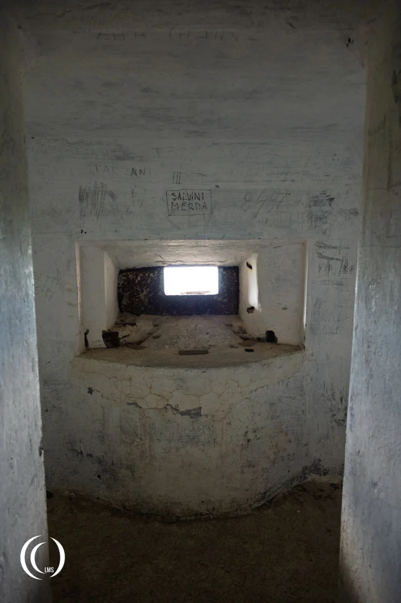 Inside bunker (Opera VI) of the Pian dei Morti barrier in Alto Adige, Italy