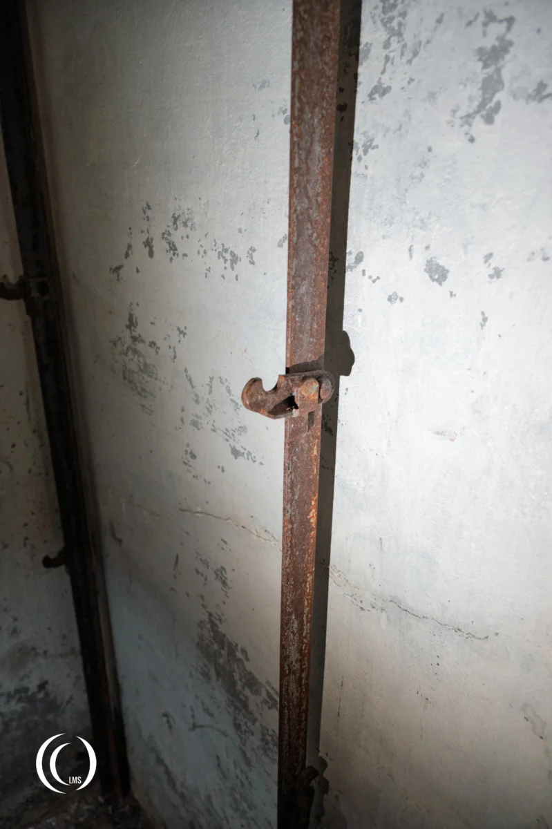 Shelf or bunk bed system of bunker XIV at the Pian dei Morti barrier in Alto Adige, Italy