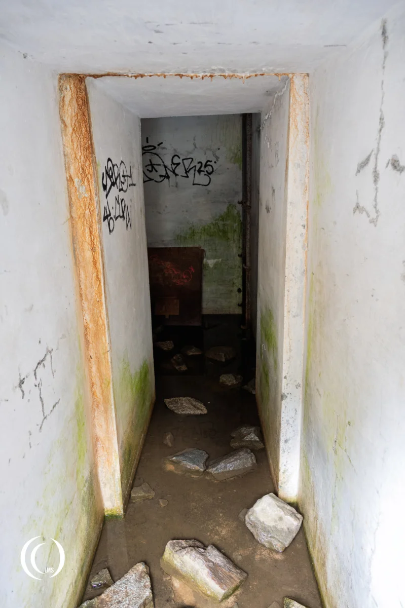 The corridor of bunker XV at the Pian dei Morti barrier in Alto Adige, Italy