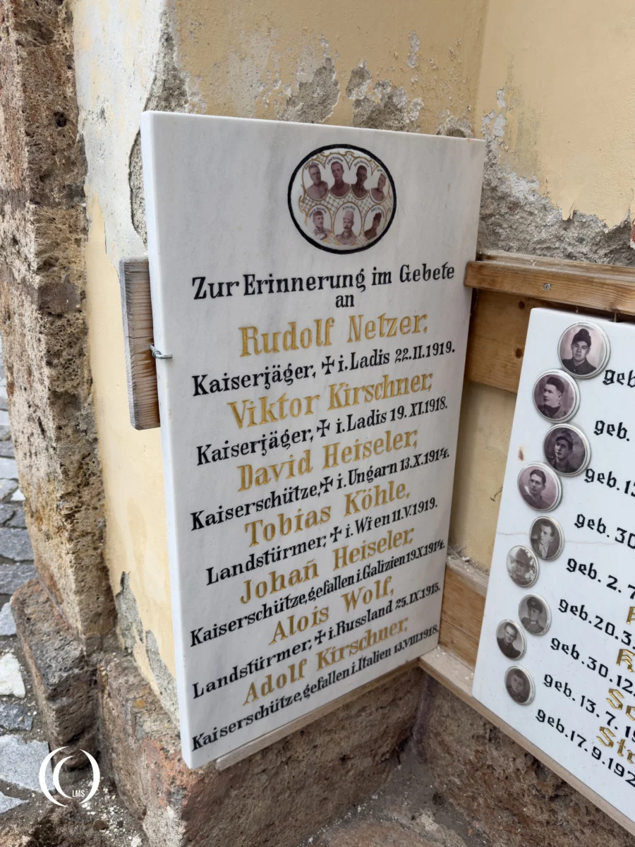 Names of the fallen of World War One in Ladis, Austria