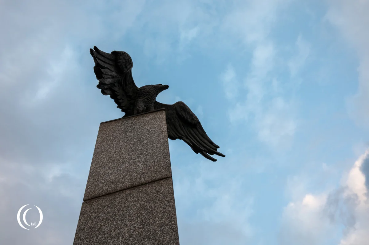 Detail of the Eagle monument at Utti Air Base, Finland