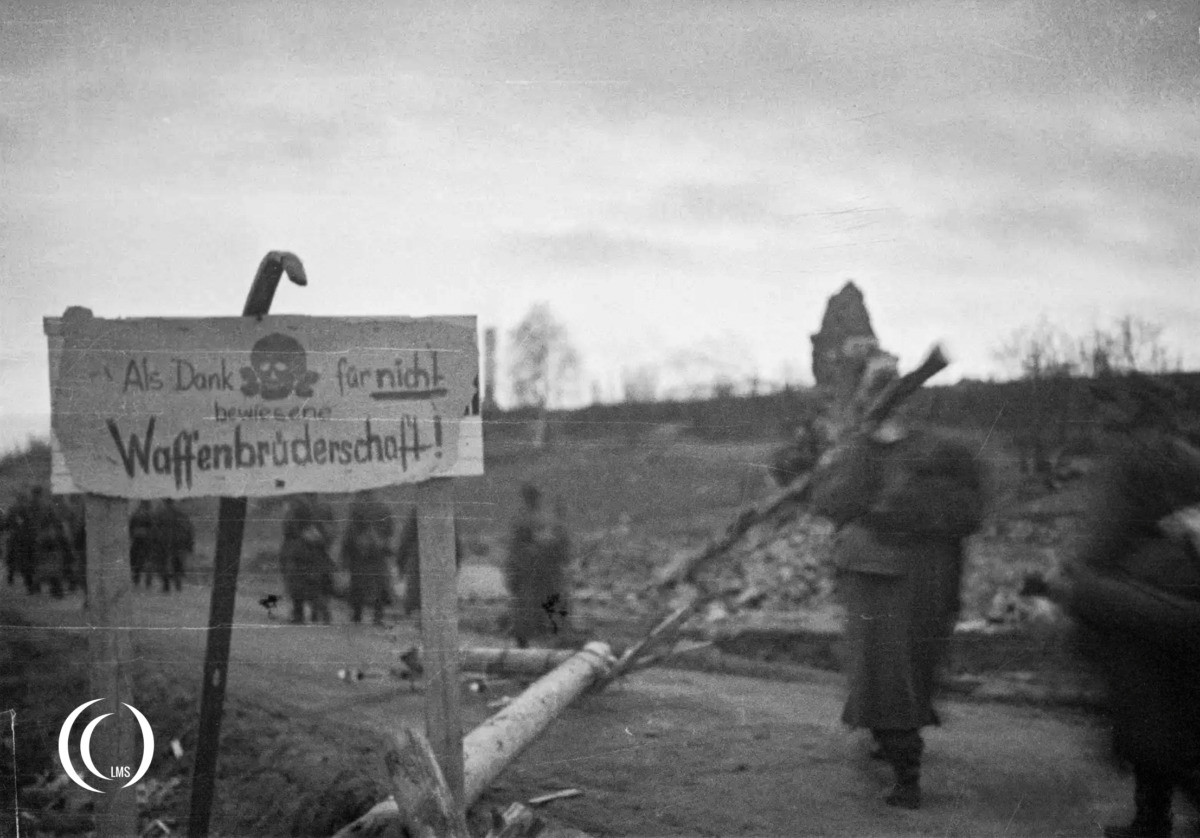 German sign left in Muonio, Lapland, in October 1944