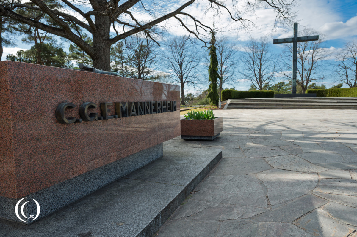 The grave of Carl Gustaf Mannerheim at Hietaniemi Cemetery in. Helsinki, Finland