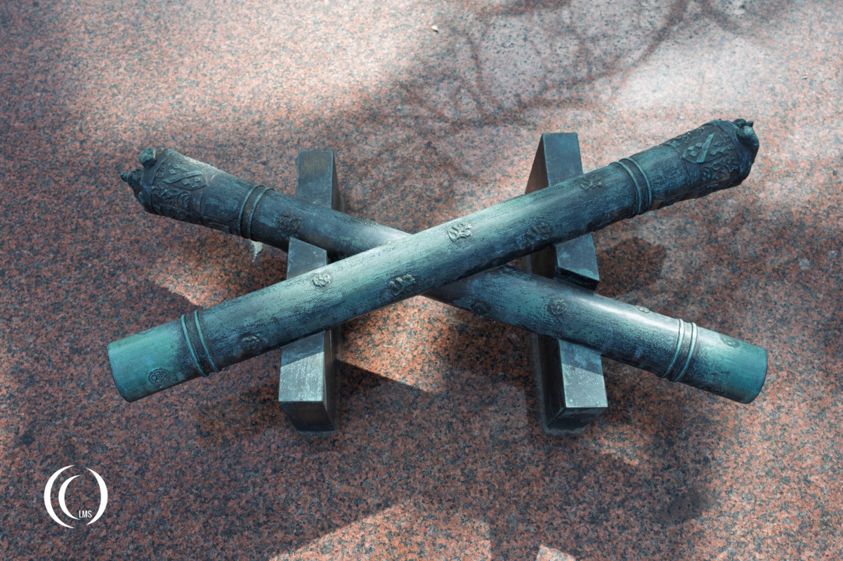 The two Field Marshal batons on Mannerheims tombstone