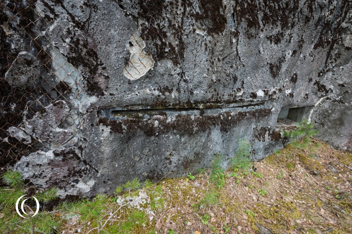 Observation slit and MG embrasure of bunker C12 of the Salpa Line at Askola, Luumäki, Finland