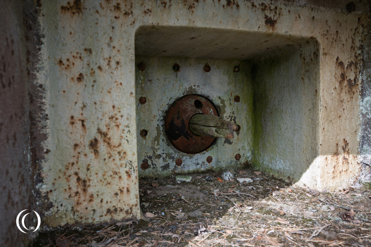 Ball turret of anti-tank gun of bunker C10 of the Salpa Line at Askola, Luumäki, Finland