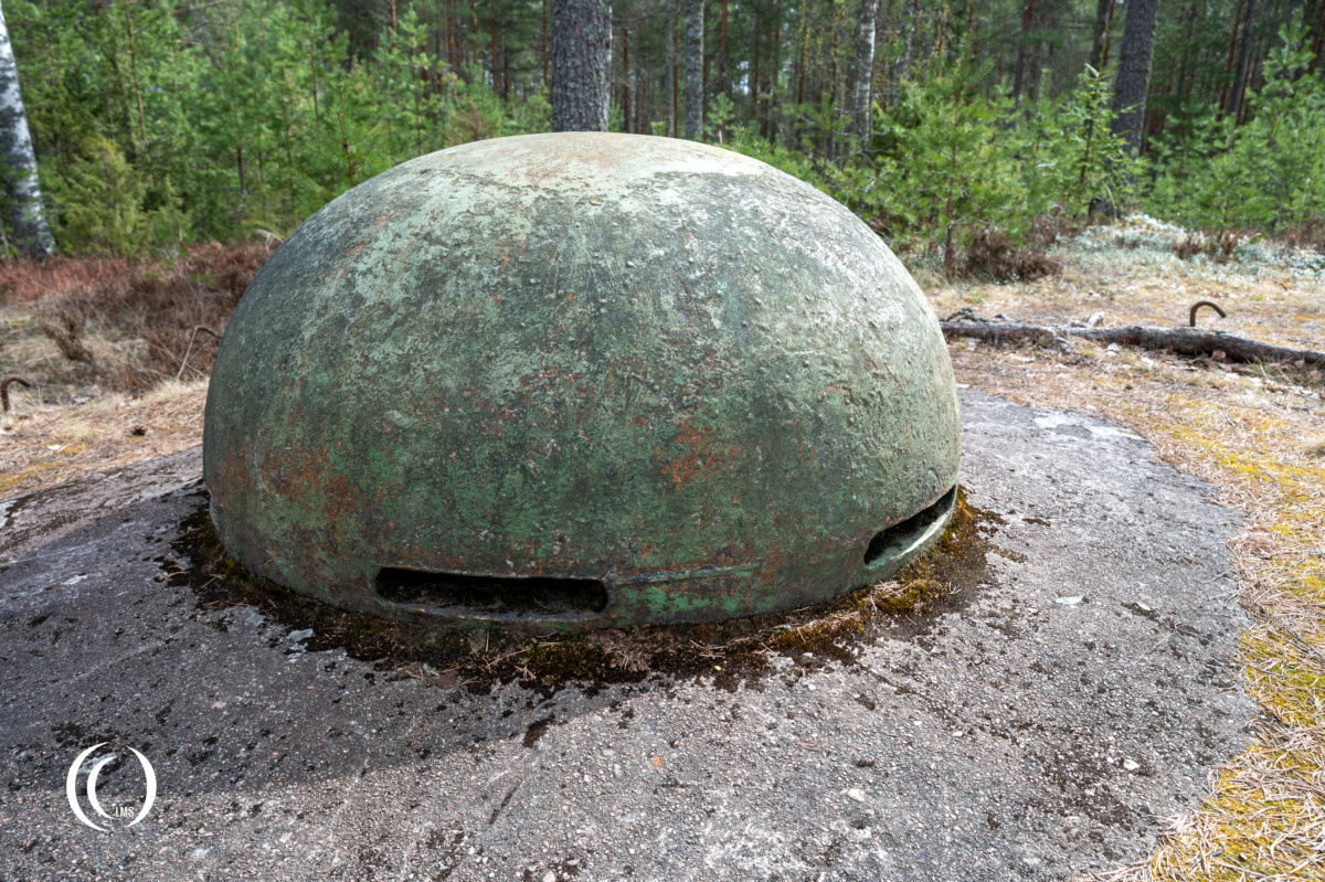 Detail of steel observation cupola of bunker C11 at Askola, Luumäki, Finland