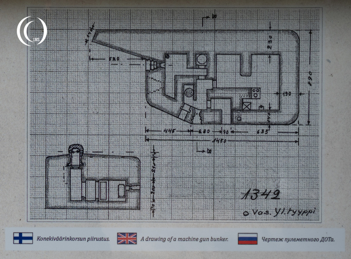 Schematic drawing of this type of machine gun bunker
