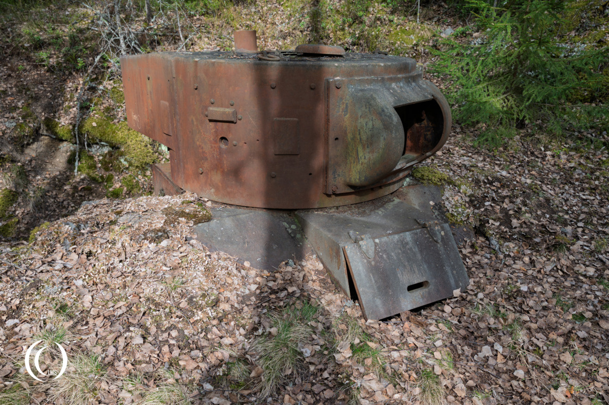 Steel firing position 1342 with BT-5 tank turret at the Salpa Line at Askola, Luumäki, Finland