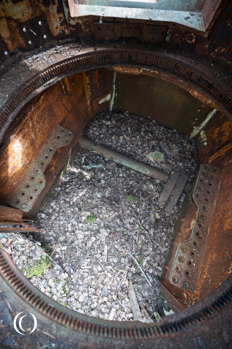 Steel firing position 1342 with BT-5 tank turret at the Salpa Line at Askola, Luumäki, Finland