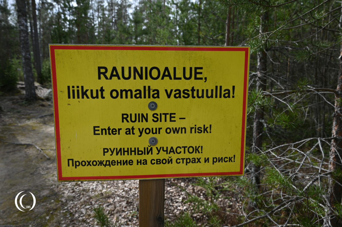 Warning sign at the Salpa Line at Askola, Luumäki, Finland