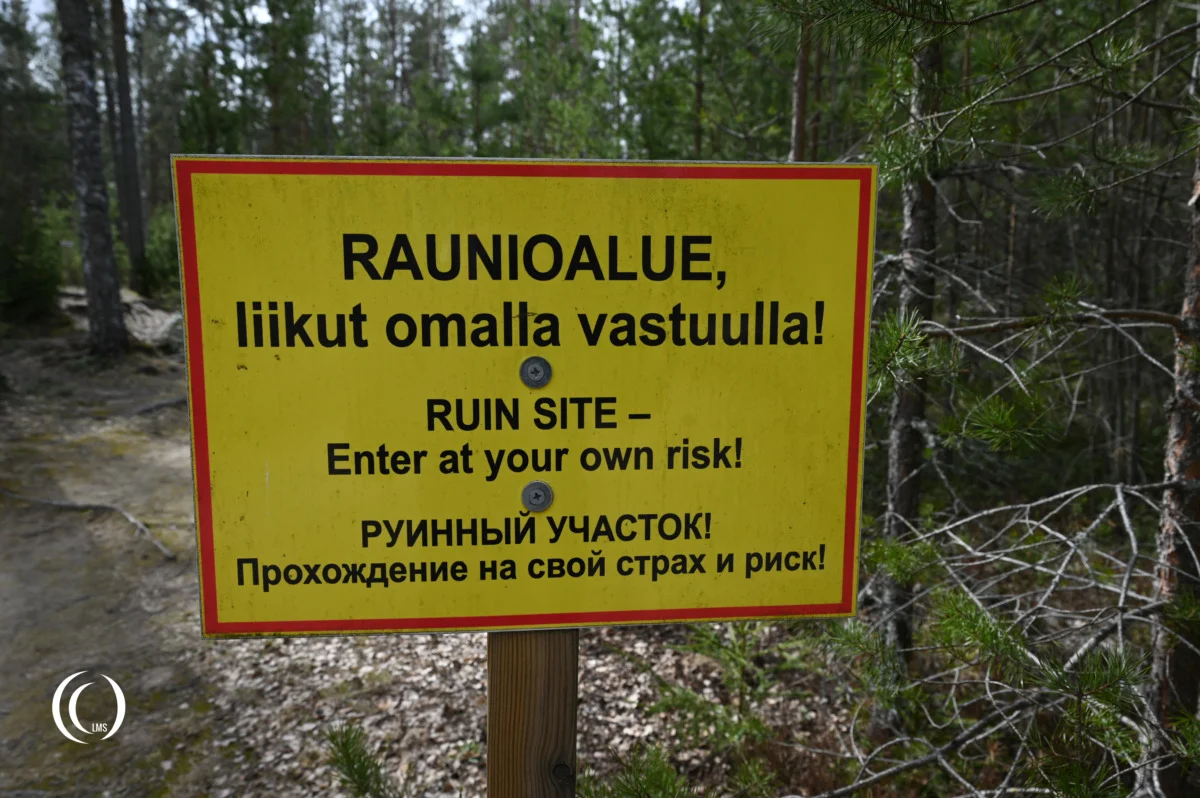 Warning sign at the Salpa Line at Askola, Luumäki, Finland