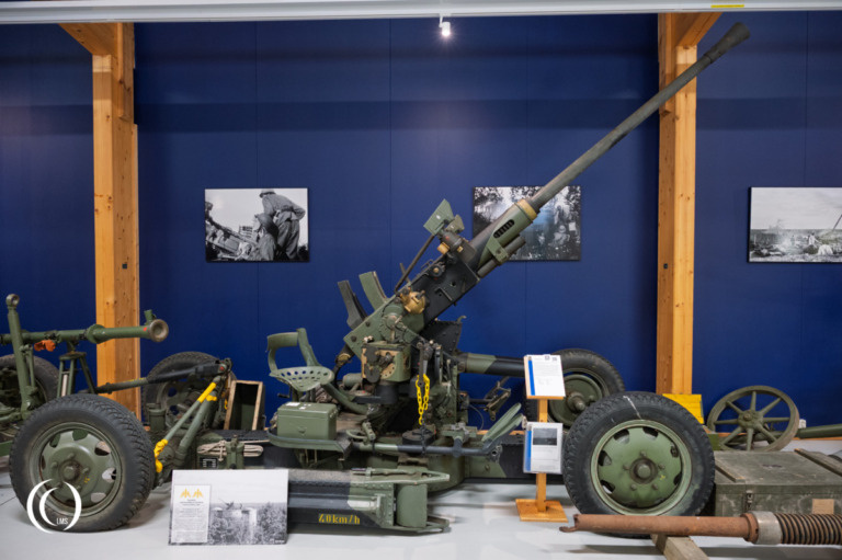 40 mm ItK/36–39 Bofors Anti-aircraft gun on display at Anti-aircraft Museum Tuusuka, Finland