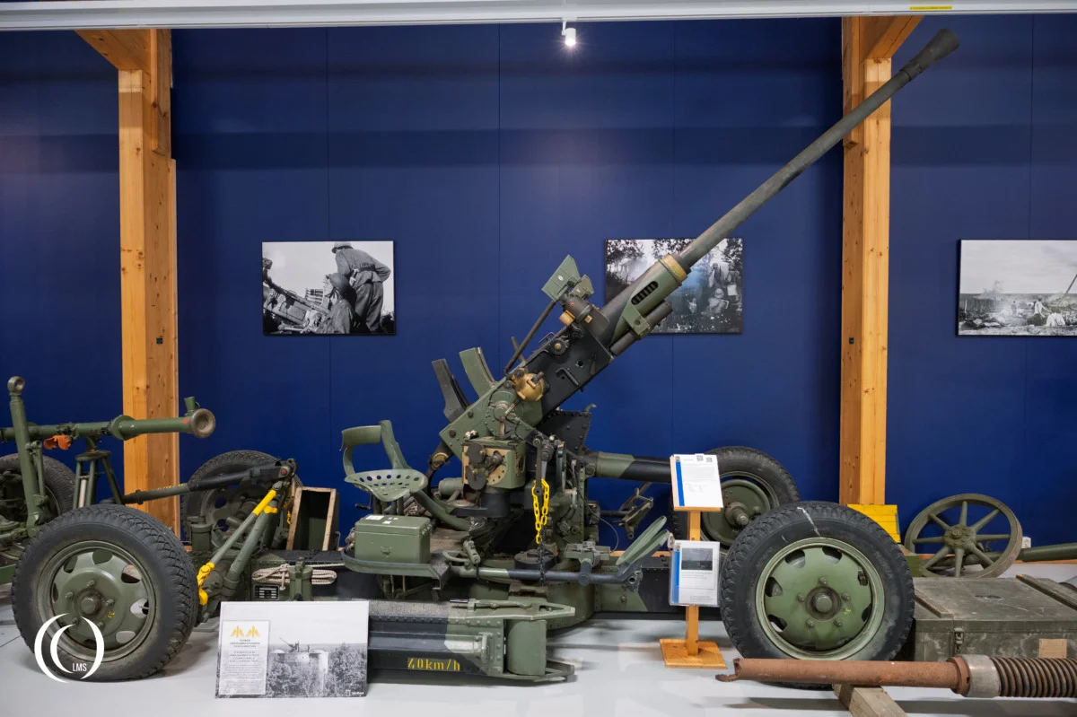 40 mm ItK/36–39 Bofors Anti-aircraft gun on display at Anti-aircraft Museum Tuusula, Finland