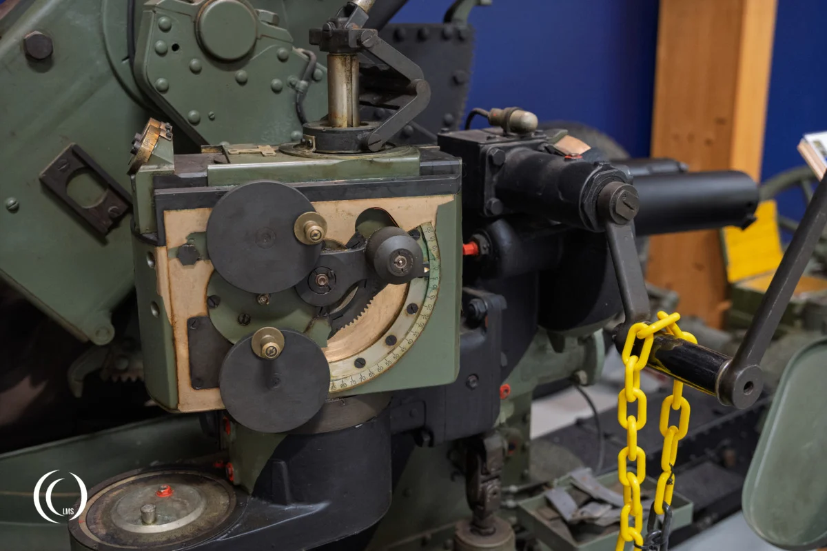 Detail of 40 mm ItK/36–39 Bofors Anti-aircraft gun on display at Anti-aircraft Museum Tuusula, Finland
