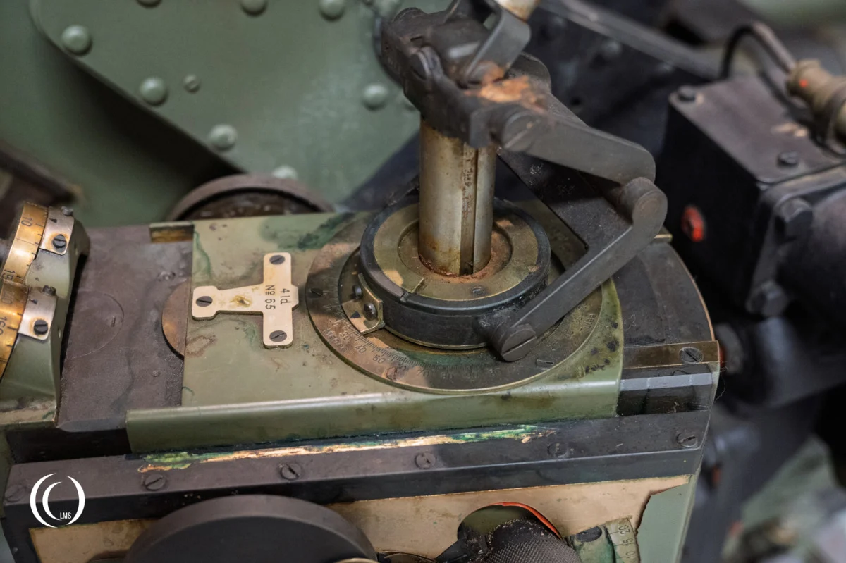 Detail of 40 mm ItK/36–39 Bofors Anti-aircraft gun on display at Anti-aircraft Museum Tuusula, Finland