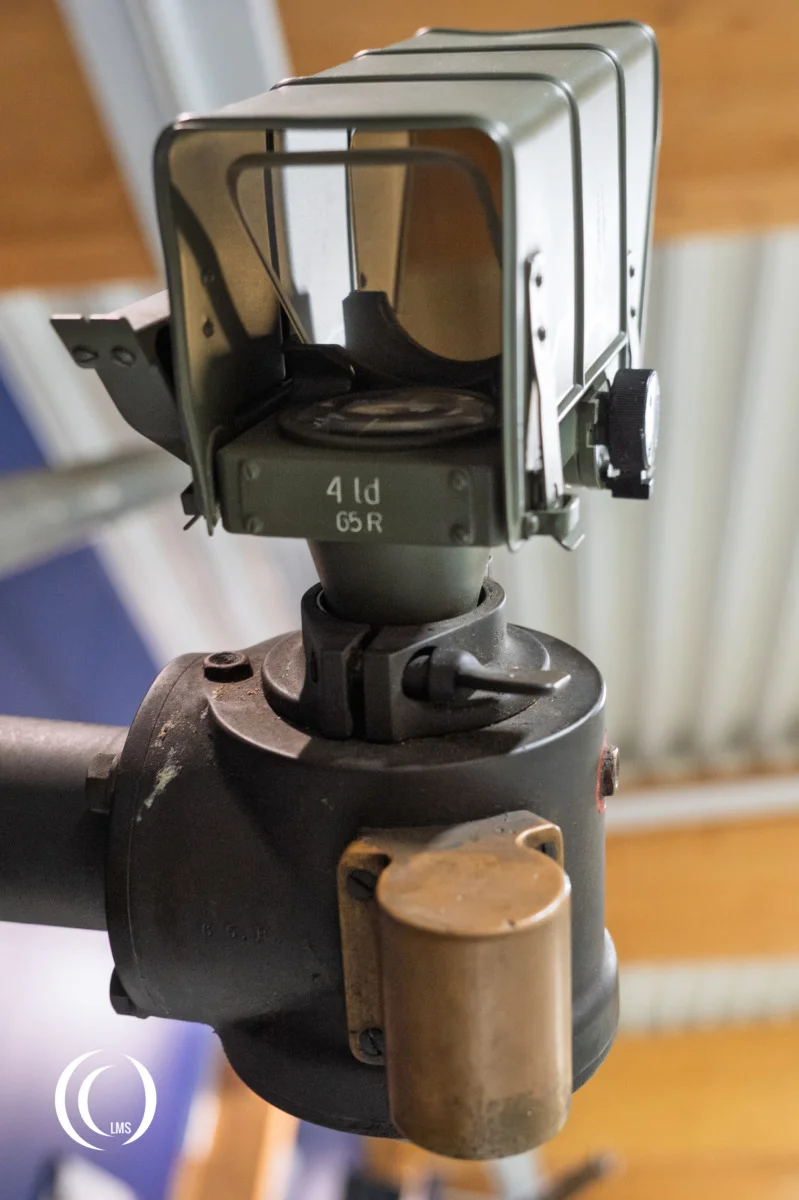Detail of reflector sight of 40 mm Bofors anti-aircraft gun